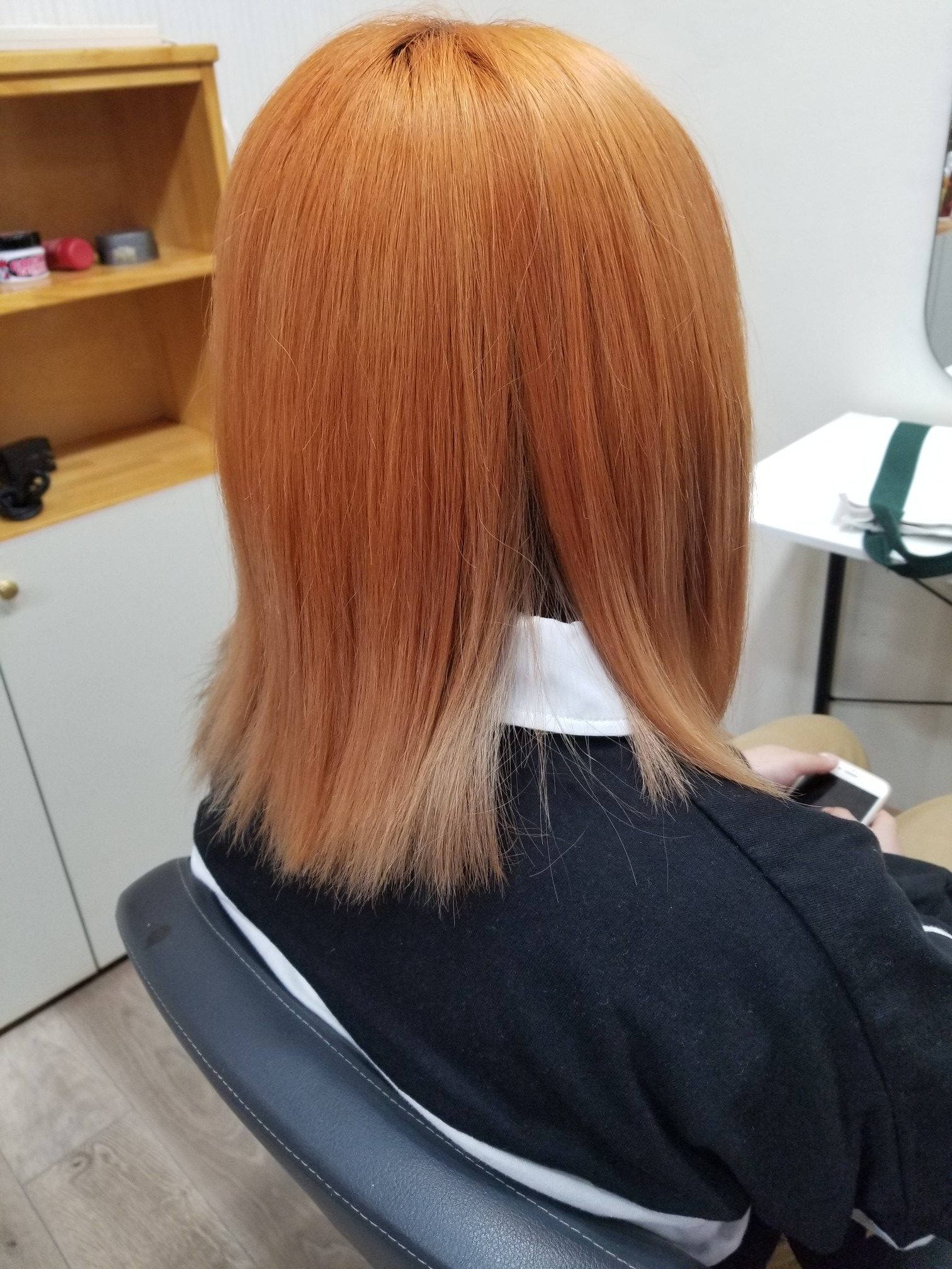 インナーカラー　オレンジ×ベージュ